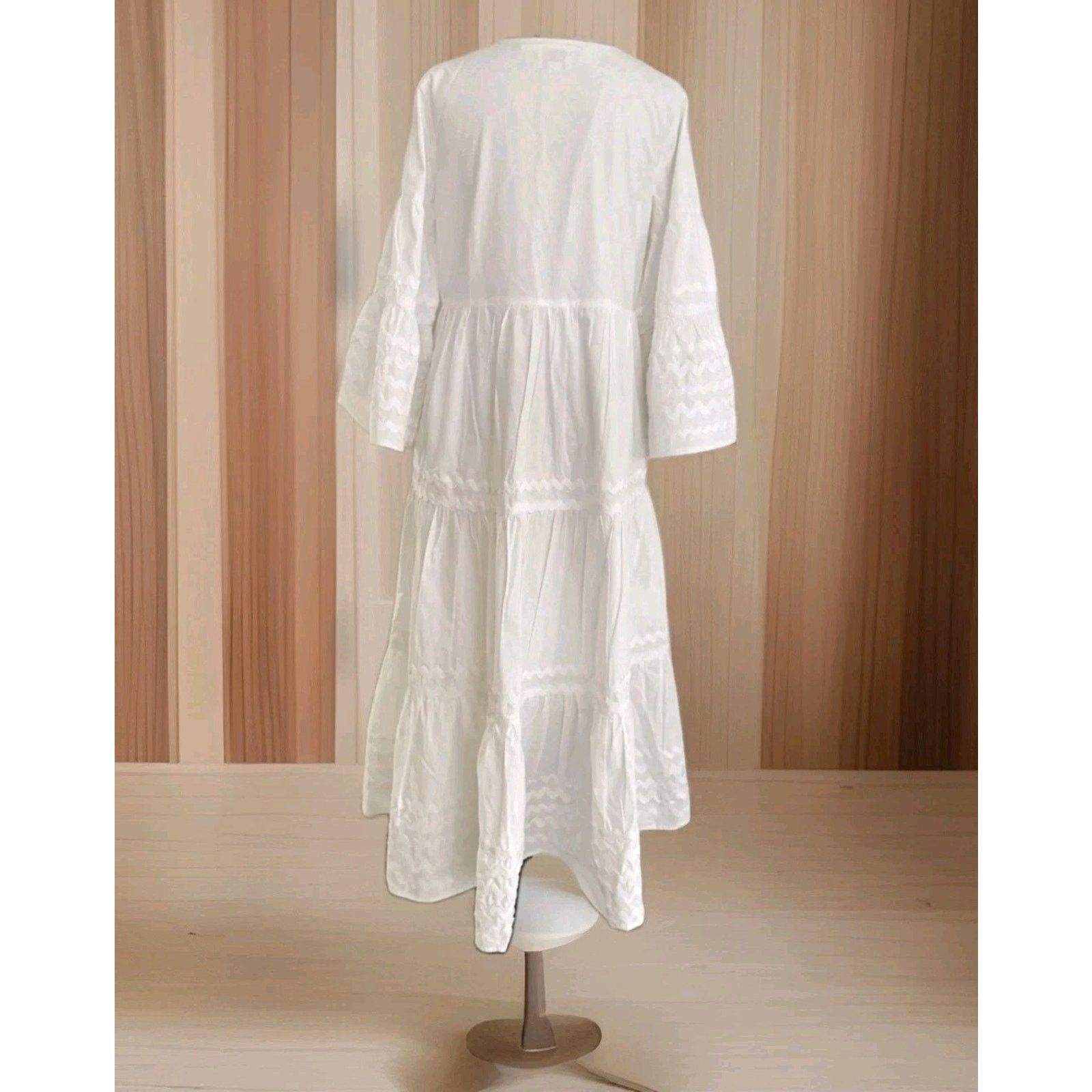 Lisa Marie Fernandez Lisa Marie Fernandez Minimalist Ric Rac Bohemian White Dress Size M / US 6-8 / IT 42-44 - 7 Thumbnail