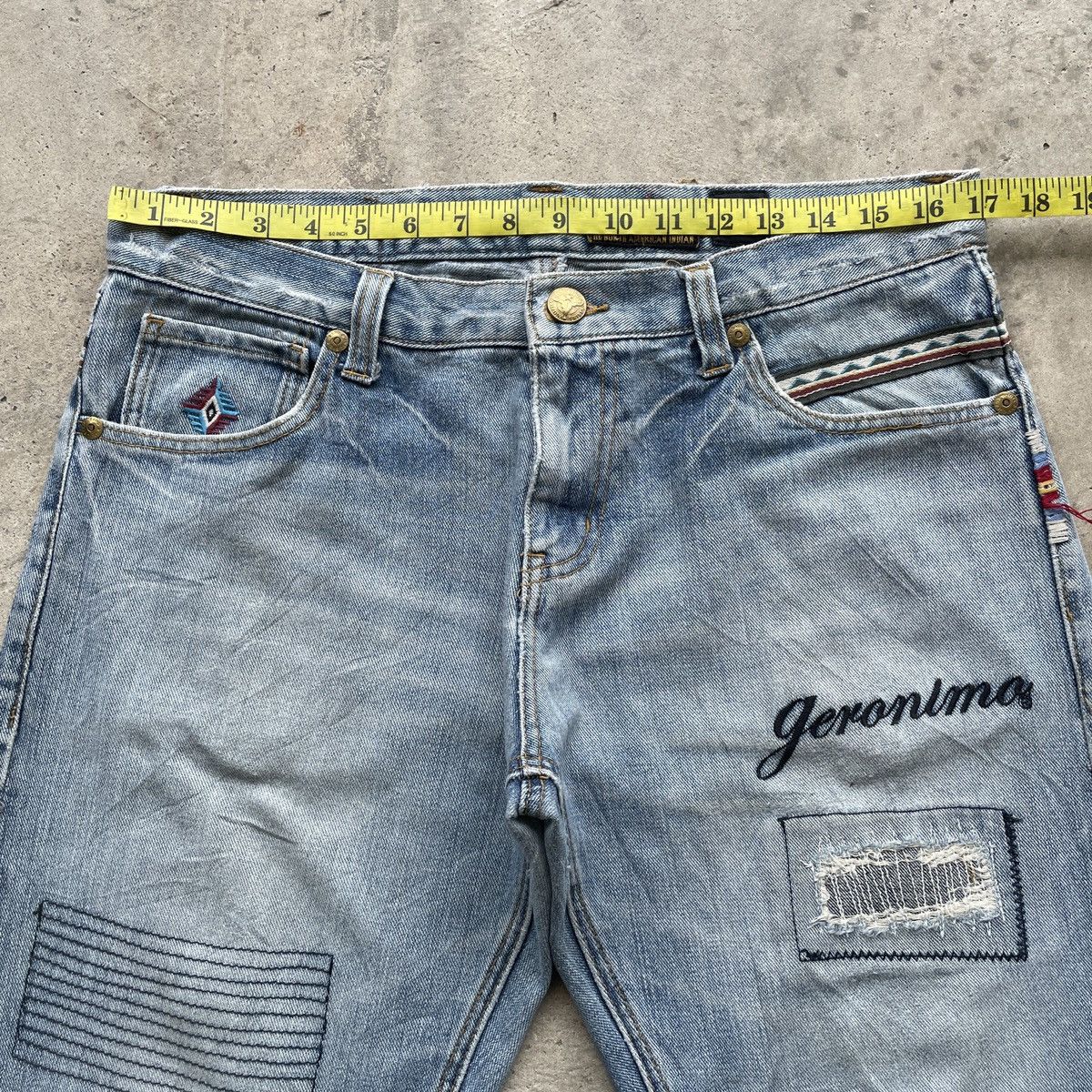 Vintage Vintage Geronimo Faded Distressed Jeans Pants Denim W34 Size US 34 / EU 50 - 5 Thumbnail