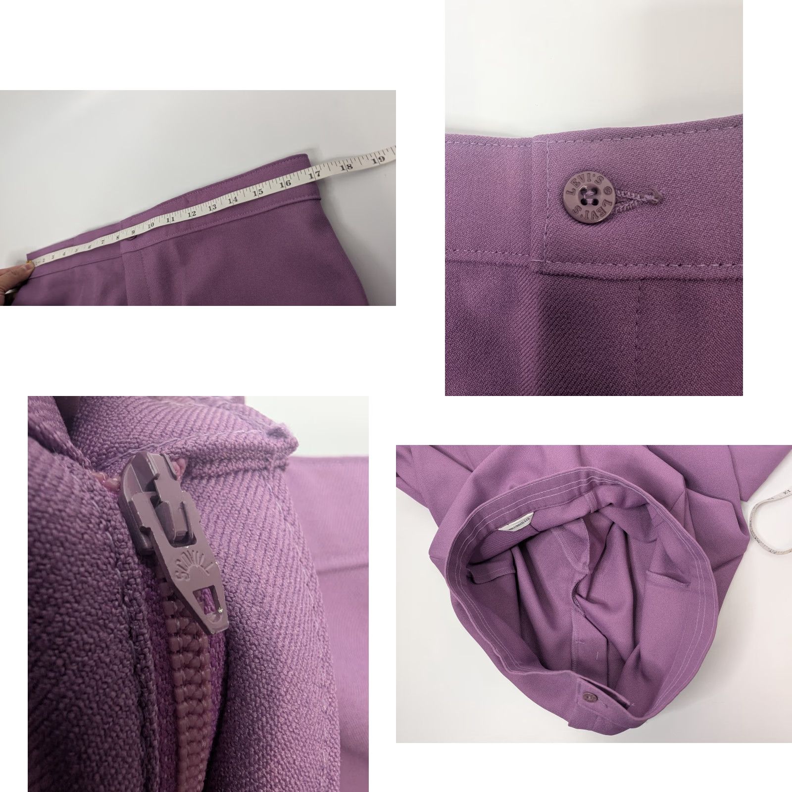 Vtg Levi's Bend Over Pants Women's 20S Purple Straight Wide Leg Pant