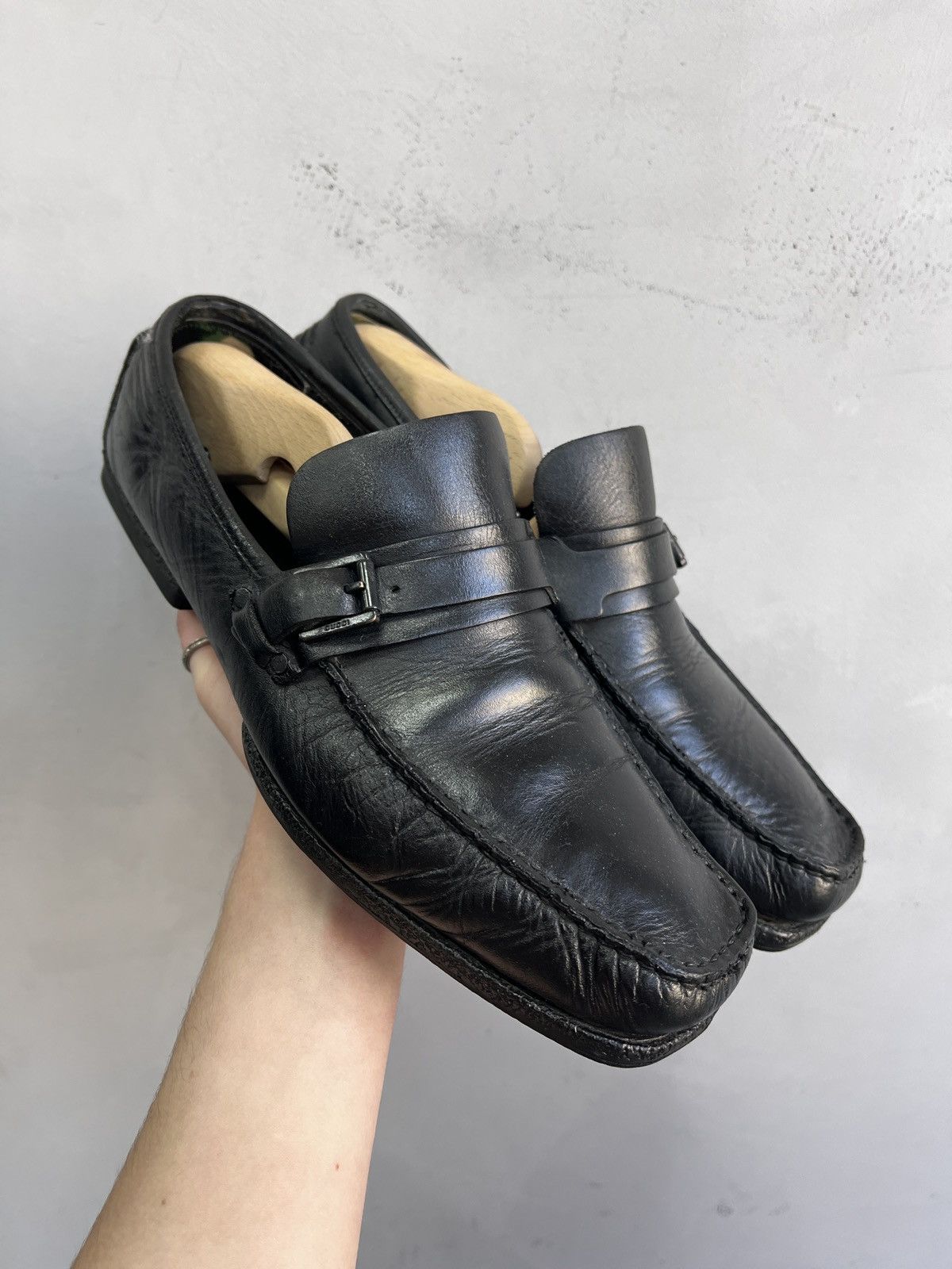 Gucci Gucci black leather loafers luxury classic designer style Size US 8.5 / EU 41-42 - 1 Thumbnail