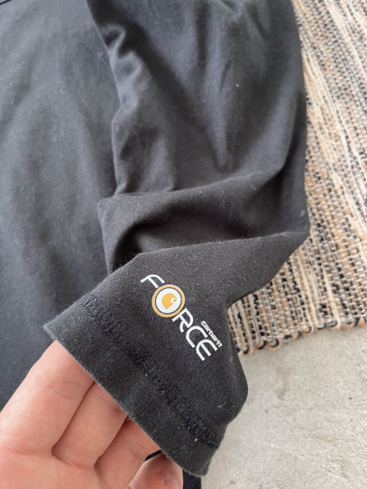 Carhartt × Vintage Vintage Carhartt Longsleeve TShirt Black Workwear faded tee Size US M / EU 48-50 / 2 - 8 Thumbnail