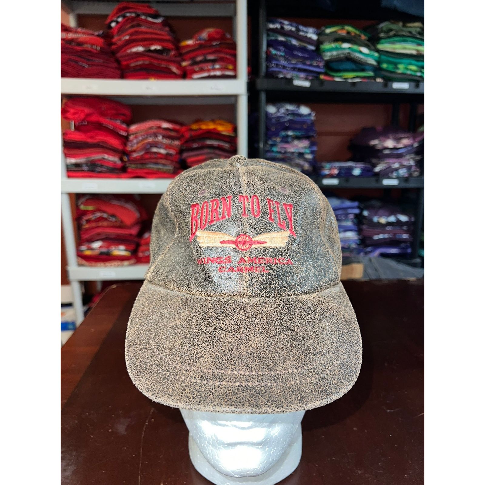 Vintage Vintage Ahead Genuine Leathers Hat America Carmel Cap OS Size ONE SIZE - 1 Thumbnail