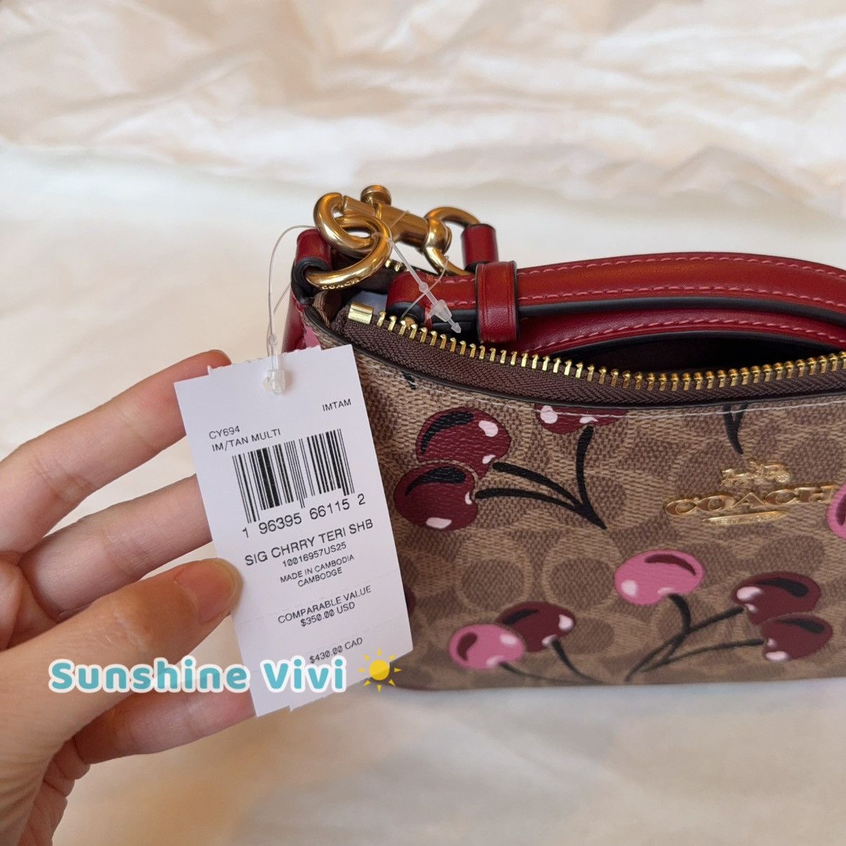 Coach NWT Coach Teri Shoulder Bag Signature Cherry Print CY694 Size ONE SIZE - 8 Thumbnail