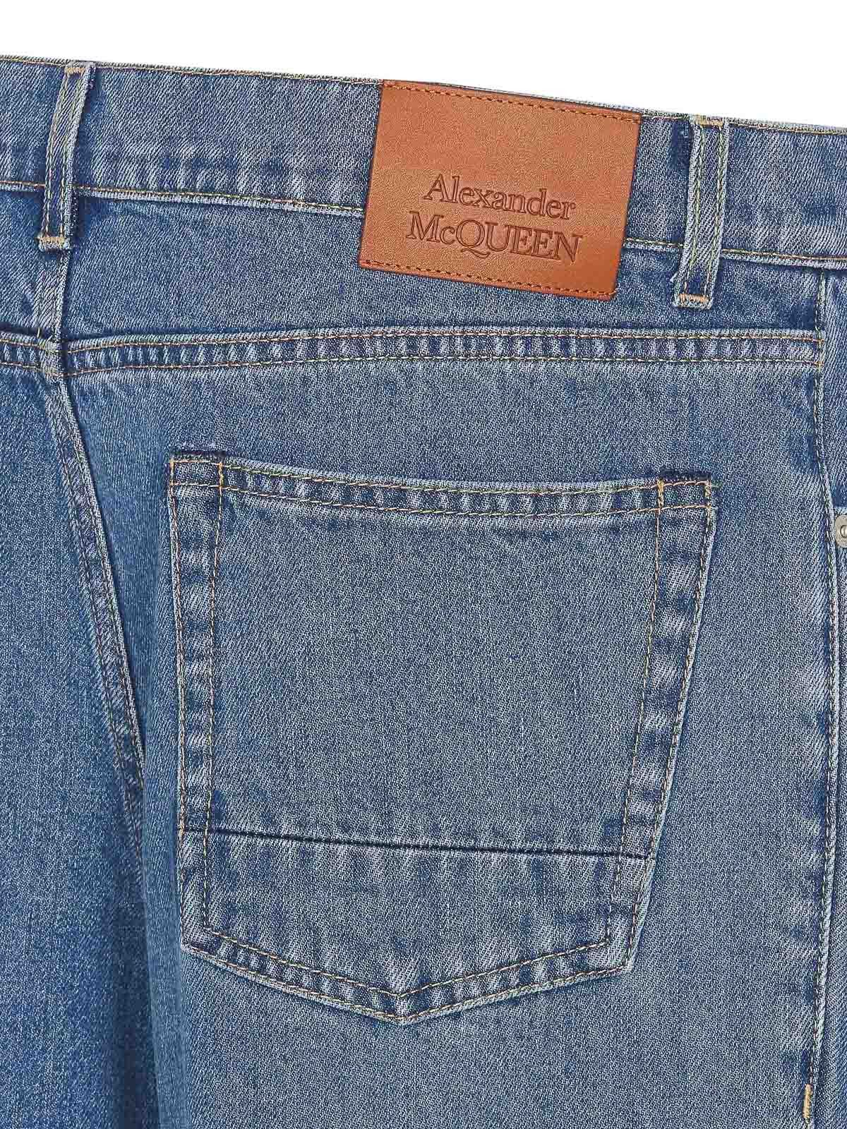 Alexander McQueen o1w1db10725 Wide Leg Jeans in Washed Blue Size US 32 / EU 48 - 2 Thumbnail