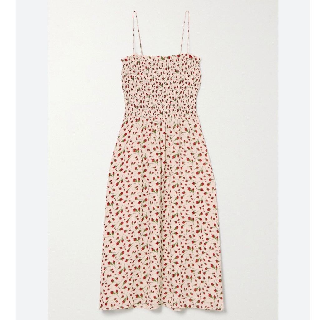 Reformation REFORMATION Sable Shirred white red dress size XS C3 Size XS / US 0-2 / IT 36-38 - 1 Thumbnail