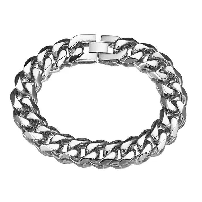 Jewelry 10mm Cuban Chain Bracelet Size ONE SIZE - 5 Thumbnail