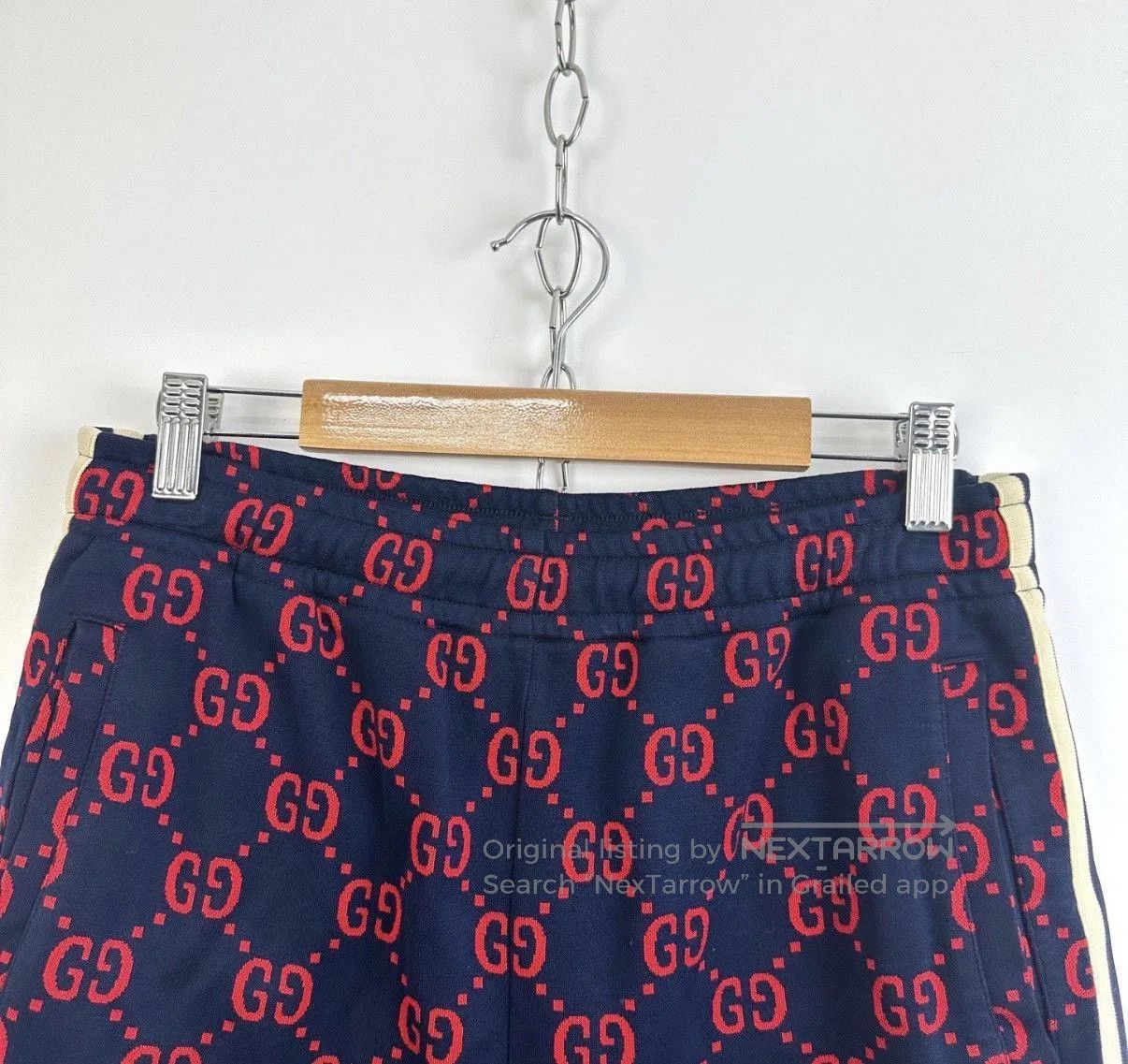 Gucci Blue Patterned Shorts with Side Stripes. Size US 32 / EU 48 - 3 Thumbnail