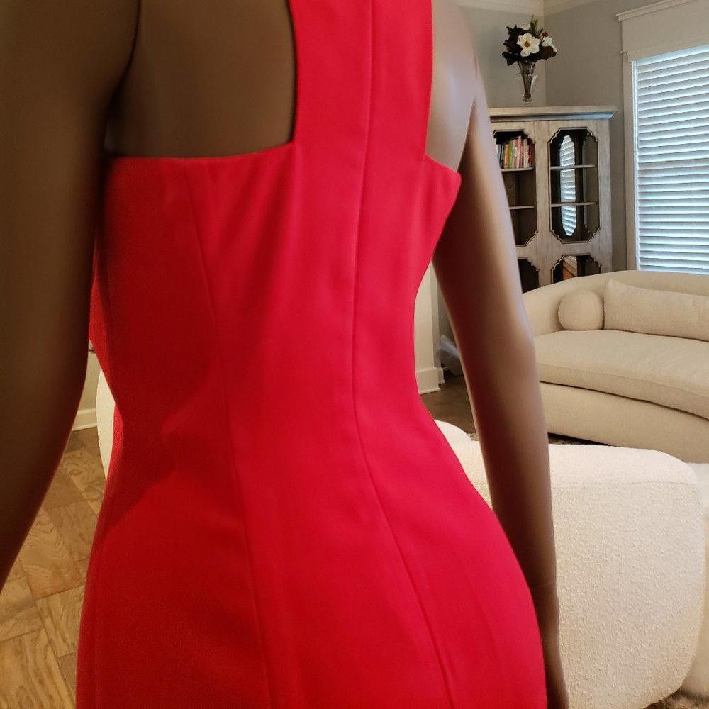 Designer NWT JAYGodfrey Red Sheath Dress w/Asymmetrical Hem Size M / US 6-8 / IT 42-44 - 8 Thumbnail