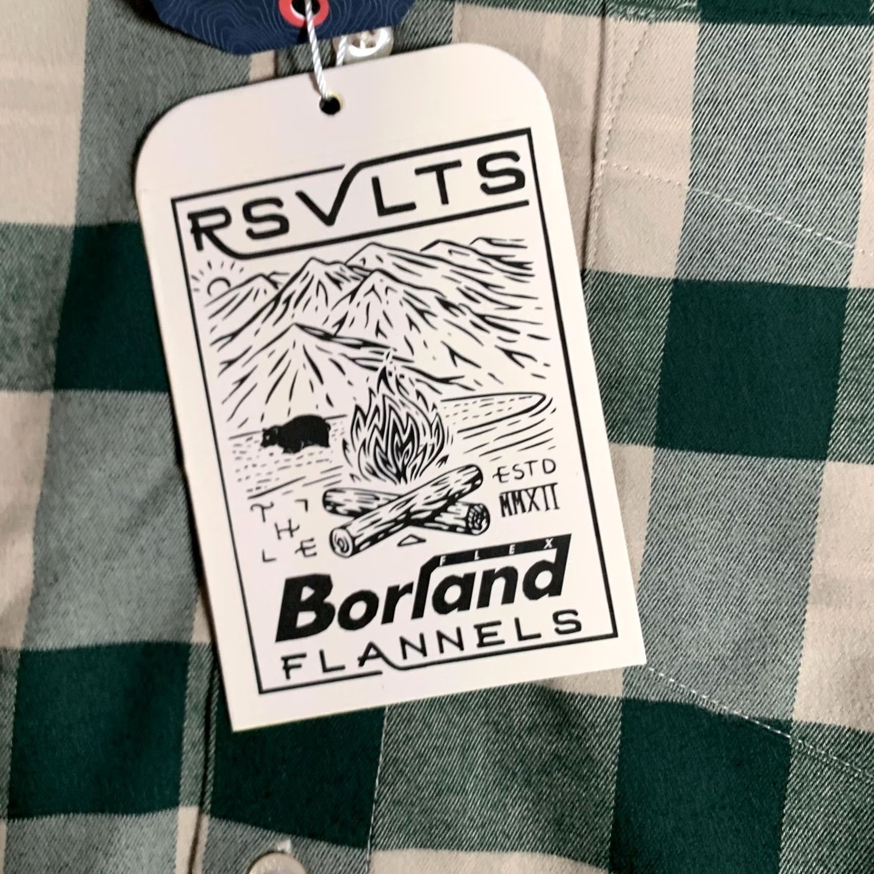 Vintage VINTAGE RSVLTS Borland Flannels Shirt Mens XS Green Tan Plaid Button Down Stretch Top Size US XS / EU 42 / 0 - 6 Thumbnail