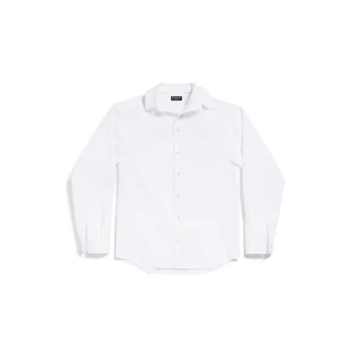 Balenciaga o1s1wg110126 Kick Collar Shirt Large Fit in White Size XXS / US 00 / IT 34 - 1 Thumbnail