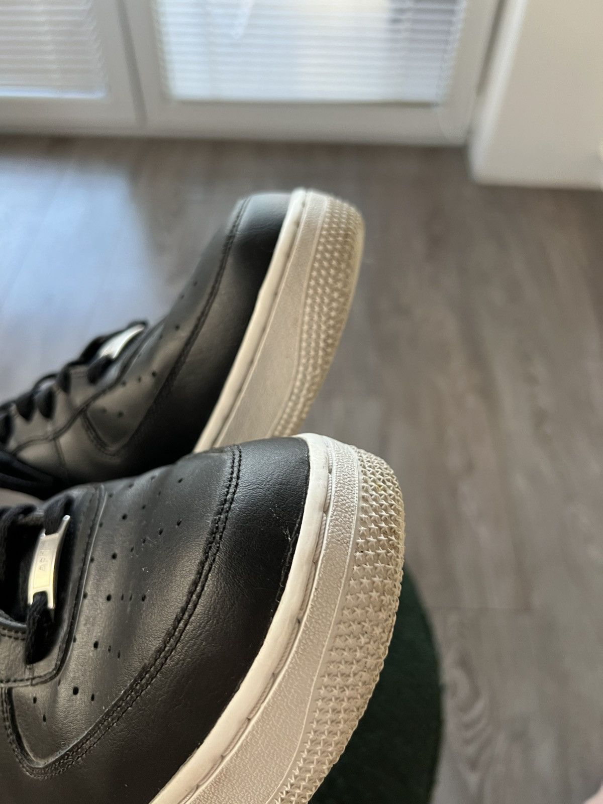 Nike ‼️Nike Air Force 1 ‘07 AN20 Black Leather White Logo Sneakers Size US 13 / EU 46 - 21 Thumbnail