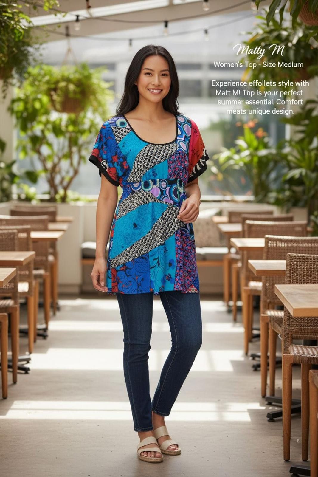 Other Matty M Women's Patchwork Pattern Top Size Medium Size M / US 6-8 / IT 42-44 - 1 Thumbnail