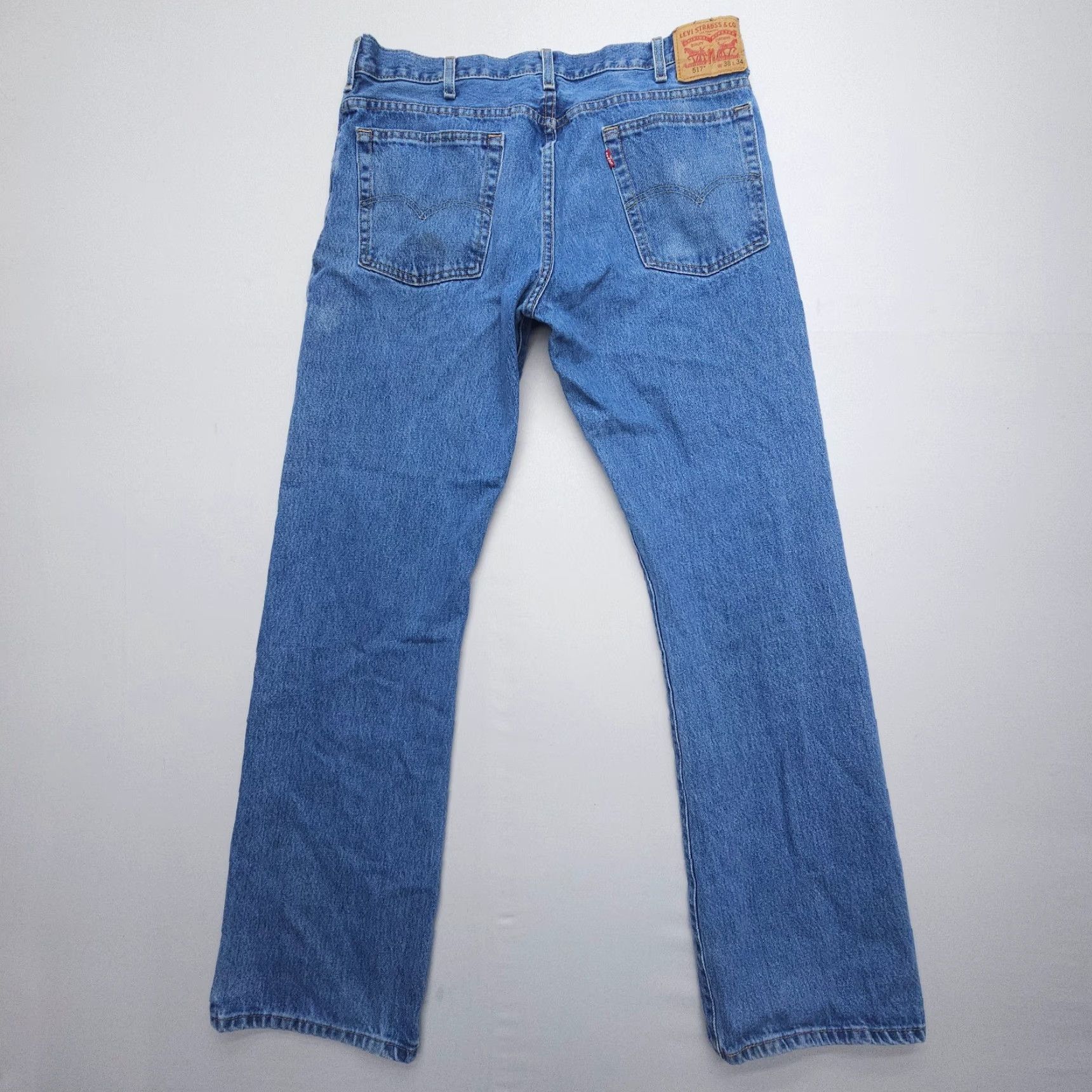 Levi's Levi's 517 Jeans Men's 38 x 34 Bootcut Denim Cotton 100% Heavy Blue Workwear Regular Fit Pocket Design Logo Medium Wash Size US 38 / EU 54 - 2 Thumbnail