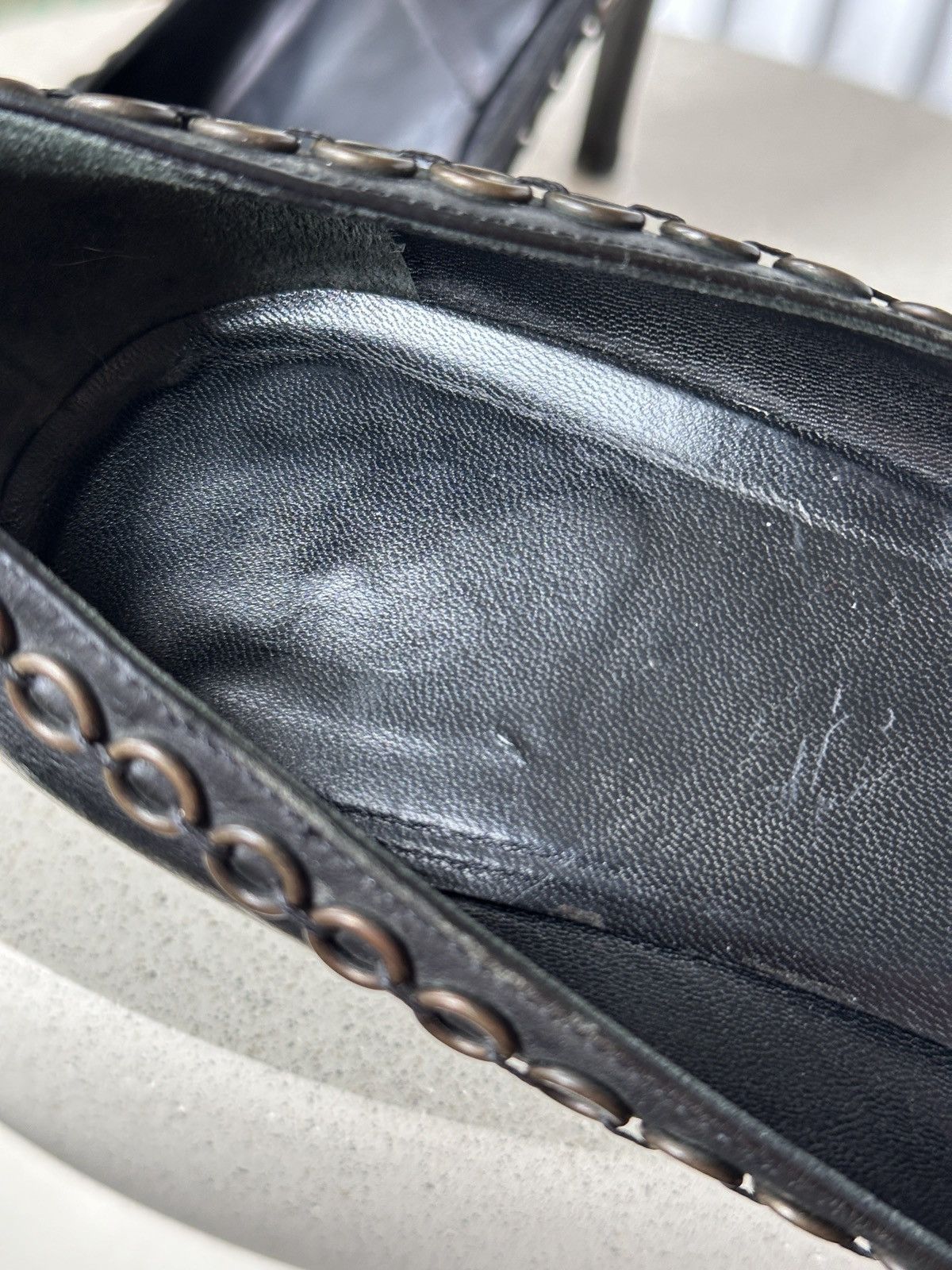 Dior DIOR Black Leather Chain Detail Pumps CD Logo EU 39 / US 9 Size US 9 / IT 39 - 18 Thumbnail