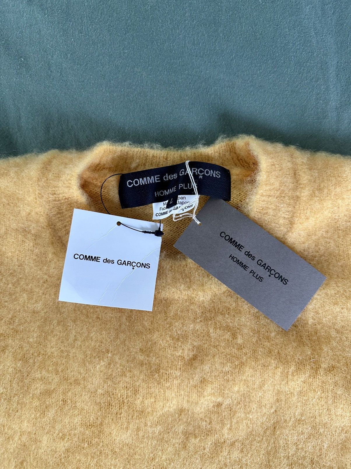 Comme des Garcons × Comme des Garcons Homme Plus Comme des Garcons Homme Plus CDGHP Yellow Sweater Mohair Size US L / EU 52-54 / 3 - 3 Thumbnail