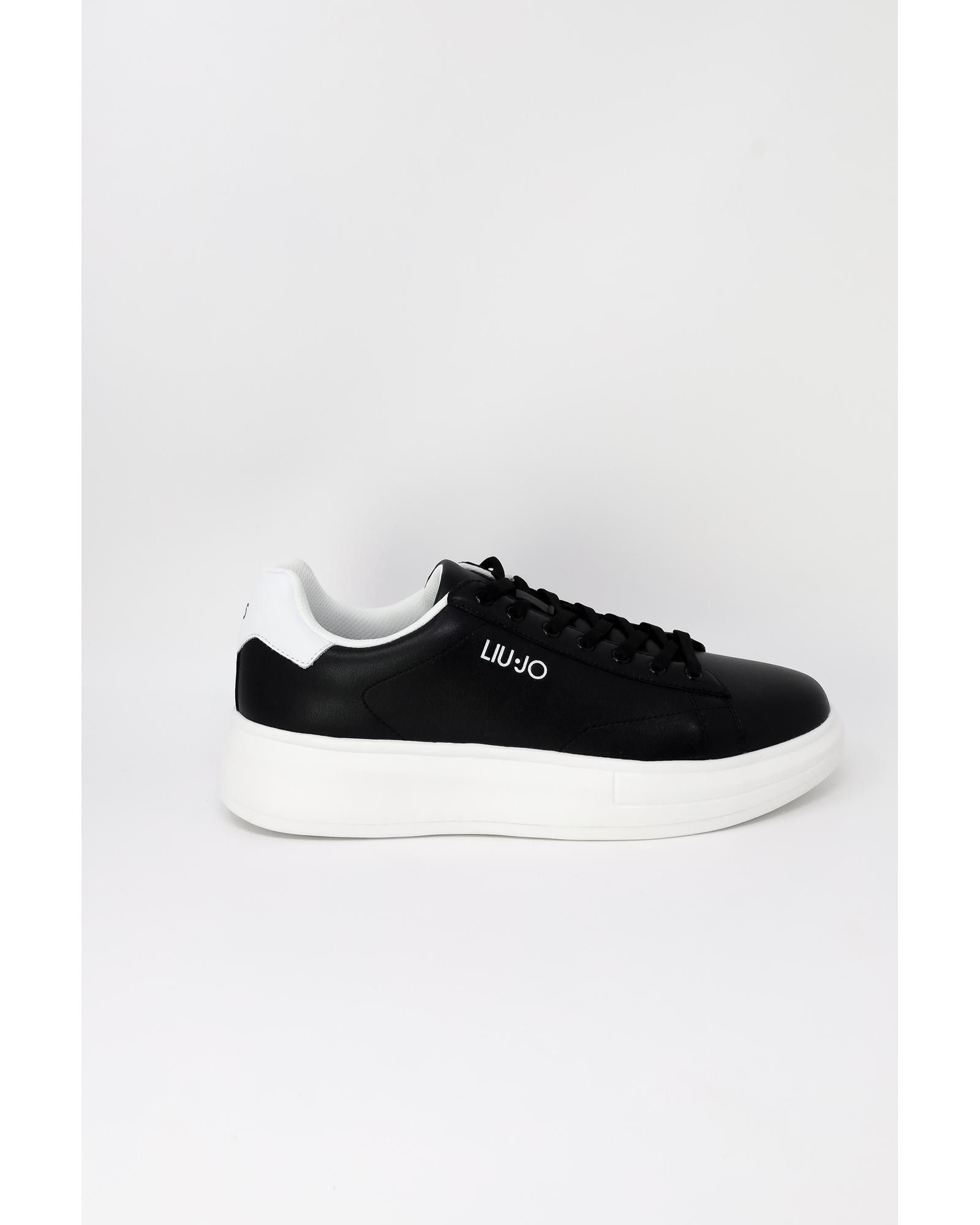 image of Liu Jo Leather Sneakers With Rubber Sole And Lace Fastening in Black, Men's (Size 11)