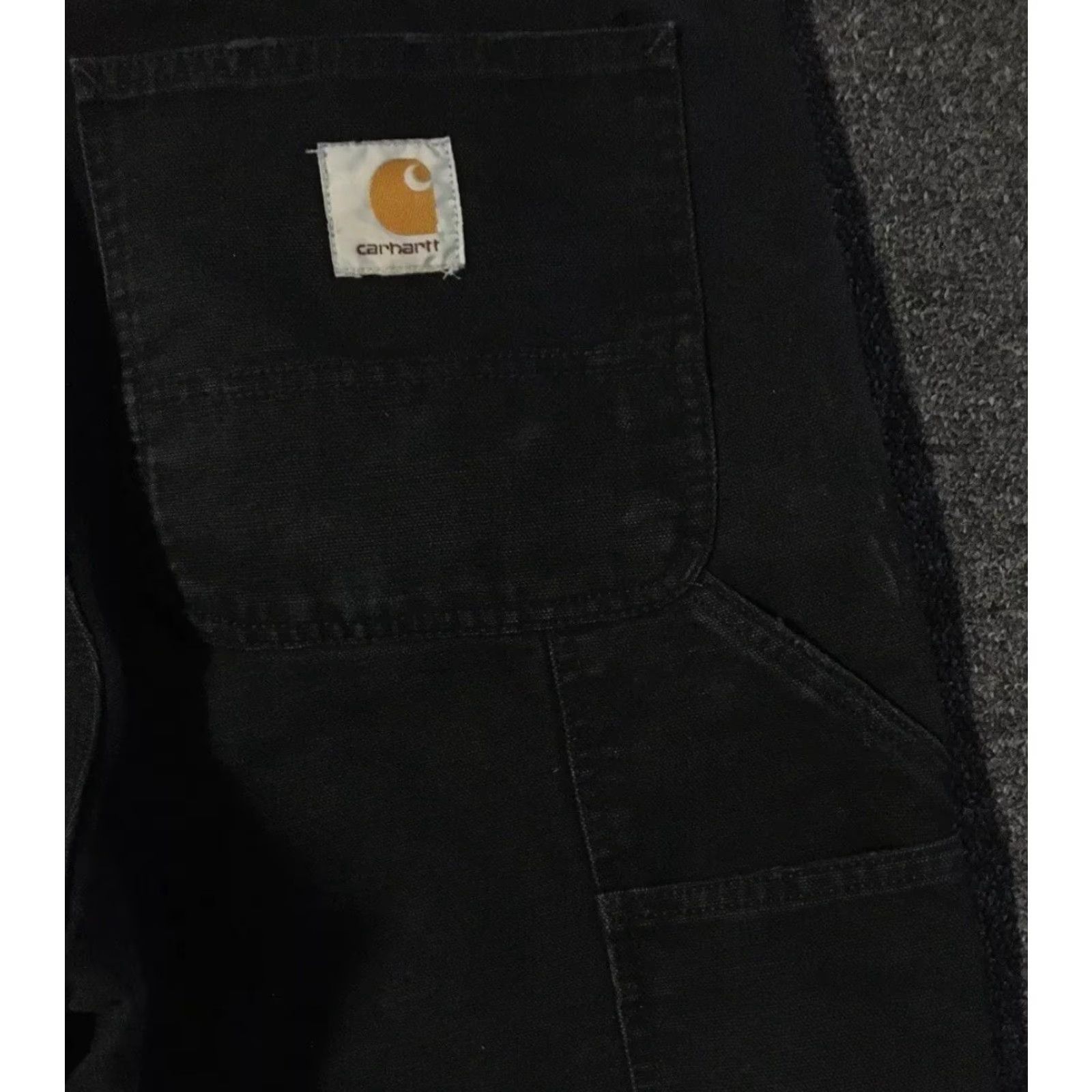 Carhartt Carhartt WIP Faded Distressed Double Knee Pants 33 Work Biker Grunge 80s 90s Vintage Mens Pants Black Carhartt WIP Cabnastyle Size US 33 - 7 Thumbnail