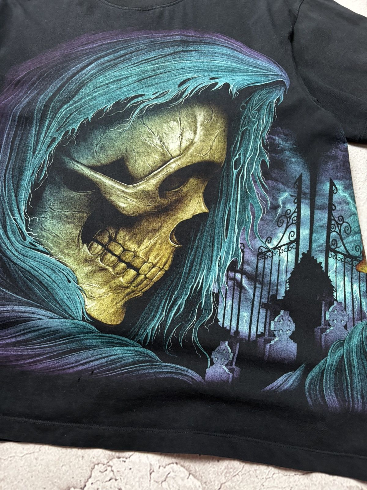 Vintage Rock Chang Grim Reaper Graphic T-Shirt Size XL Size US XL / EU 56 / 4 - 2 Thumbnail