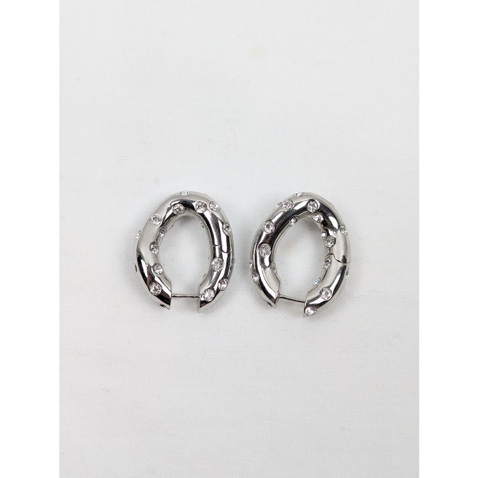 Balenciaga o1rshd1 Size: OS / Crystals Earrings in Silver Size ONE SIZE - 1 Thumbnail