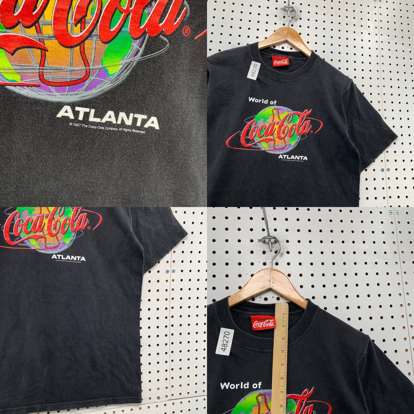 Vintage Vintage Coca-Cola T Shirt Mens M 90s World Of Atlanta 1997 Black Cotton Crew Neck Short Sleeve Size US M / EU 48-50 / 2 - 8 Thumbnail