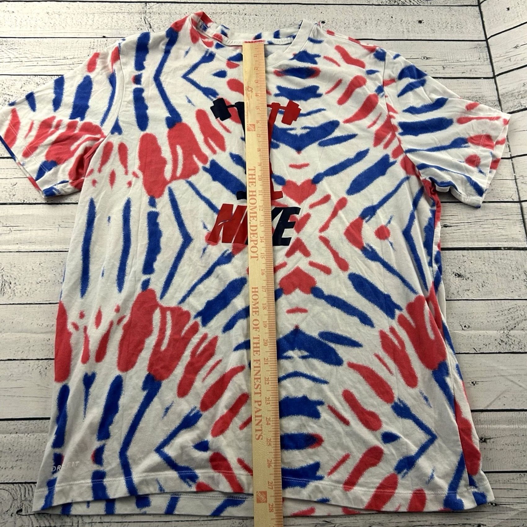 Nike Nike Dri-Fit Weightlifting Short Sleeve T Shirt Men XL Red White Blue Tie-Dye Size US XL / EU 56 / 4 - 4 Thumbnail