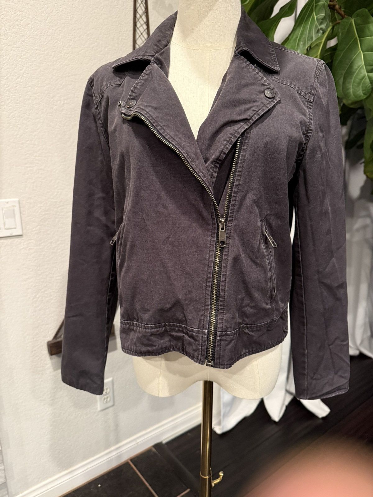 Levi's Levi’s Black Moto Jacket M Cotton Twill Asymmetrical Zip Size M / US 6-8 / IT 42-44 - 4 Thumbnail