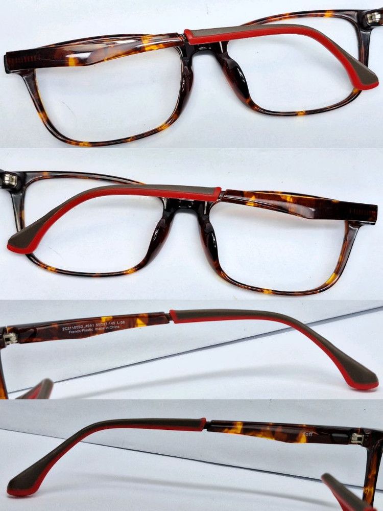 Other Zoff ZC211003D French Plastic Glasses Red Leopard Tortoise Size ONE SIZE - 8 Thumbnail