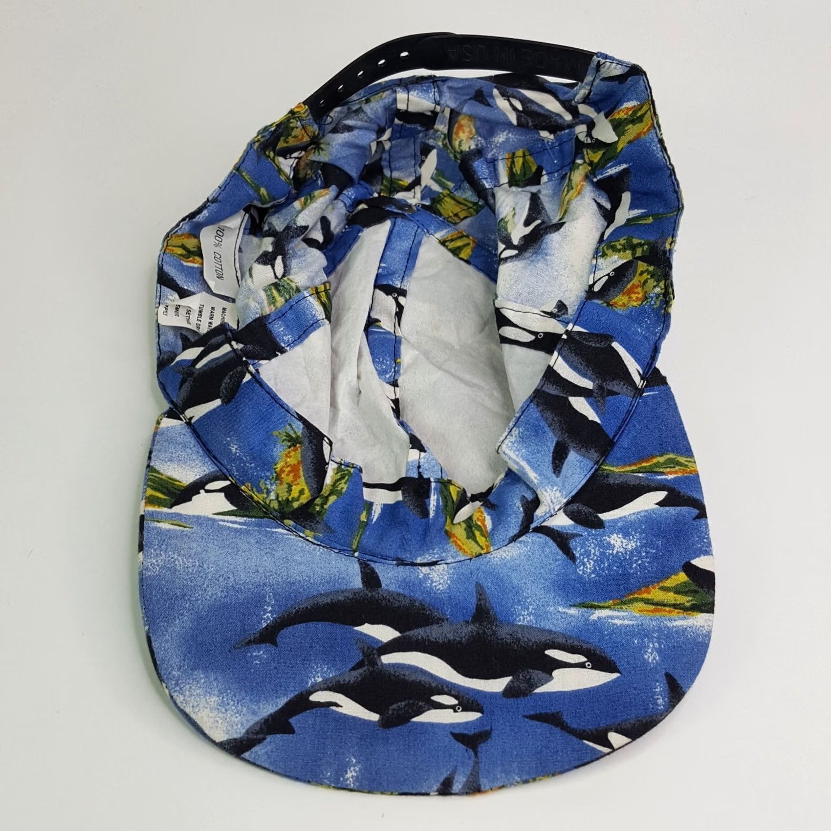 Etro VINTAGE Orca Killer Whale USA Made Snapback Hat Baseball Cap Retro 90s Animals AOP Hat Mens Adjustable Blue Size ONE SIZE - 5 Thumbnail