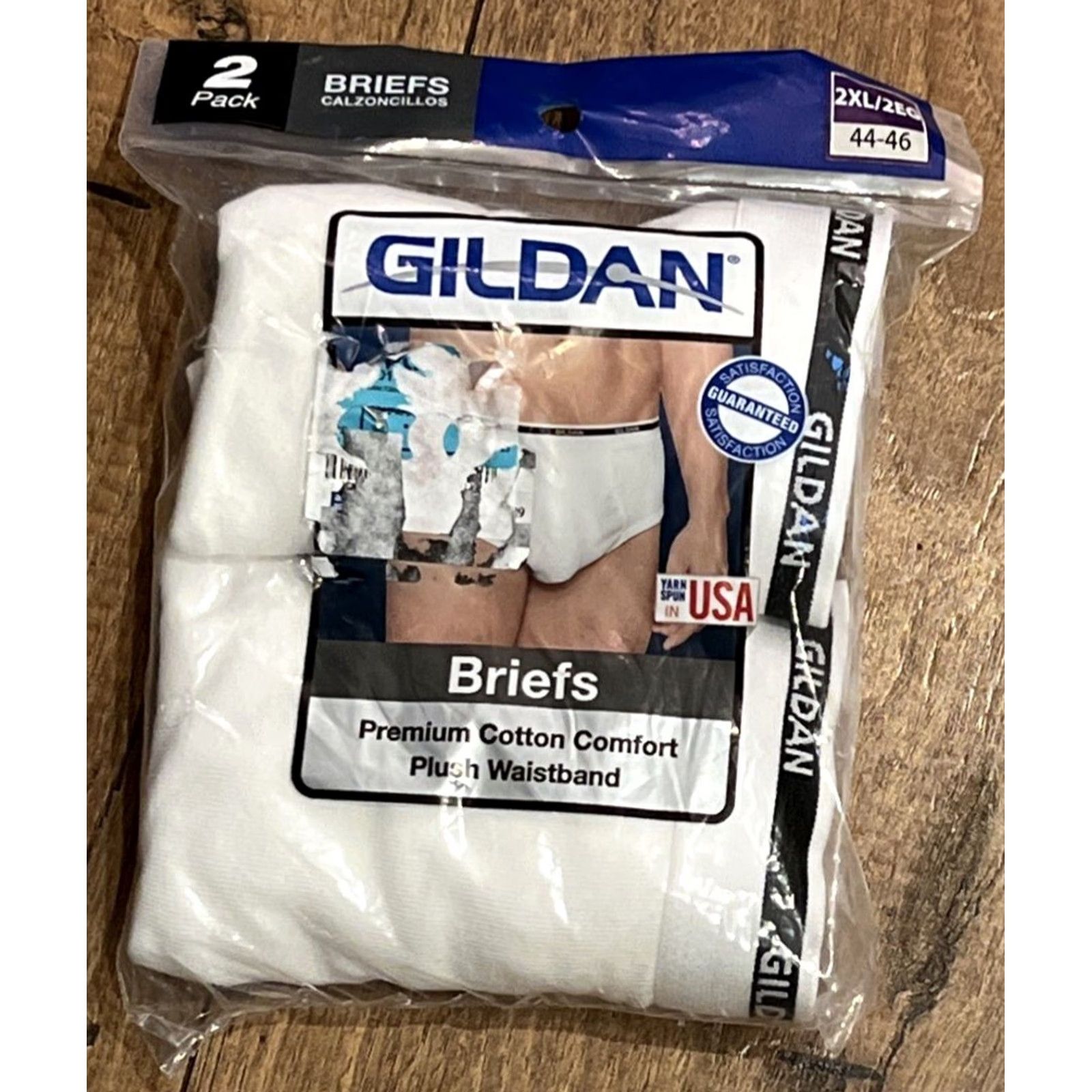 Gildan Gildan Briefs 2XL White Cotton Comfort Waistband Underwear Mens 44-46 Short Description: Solid Briefs, 2 Piece Pack Size US 39 - 2 Thumbnail