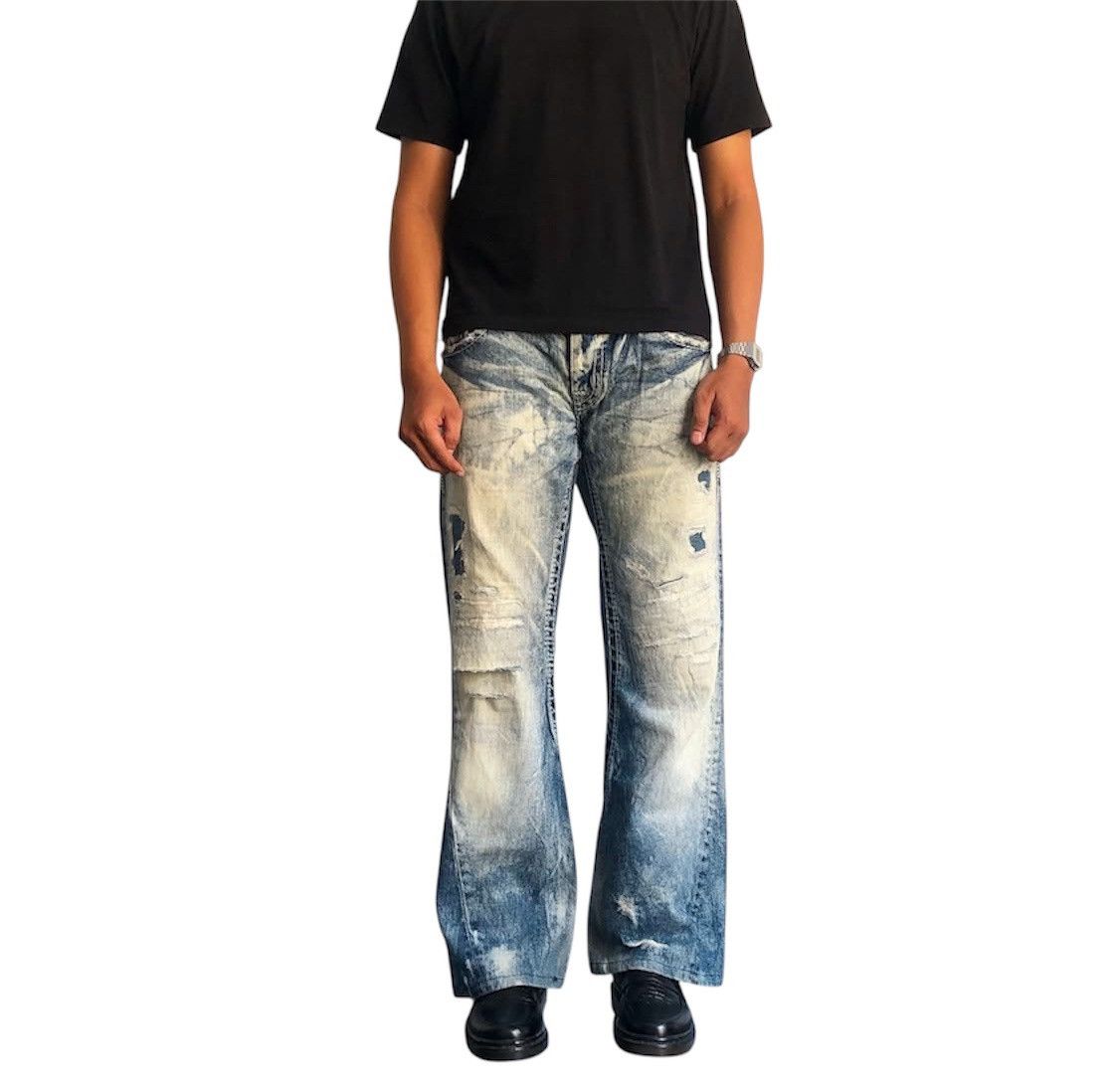 If Six Was Nine Y2K Buckaroo ripped jeans Size US 32 / EU 48 - 2 Thumbnail