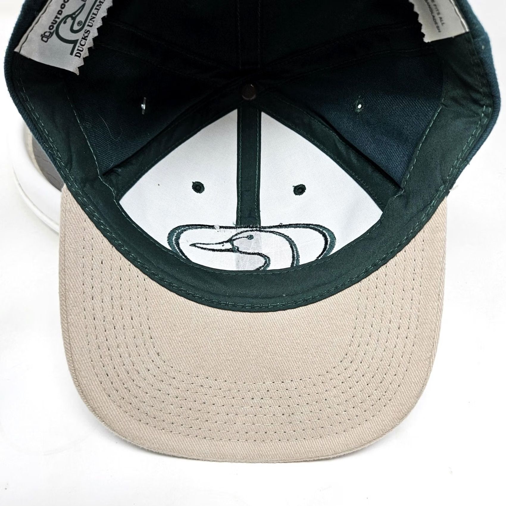 Logo 7 Ducks Unlimited NWT Snapback Hat Mens One Size Green Tan Embroidered Logo 90s Size ONE SIZE - 6 Thumbnail