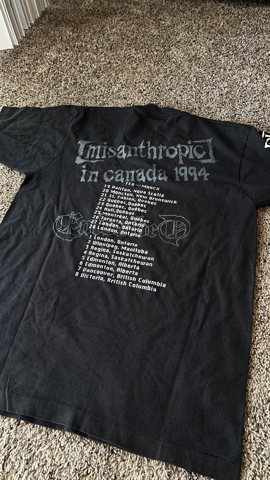 Band Tees × Vintage Vintage 1994 Entombed misanthropic Tour Canada Size US L / EU 52-54 / 3 - 2 Thumbnail