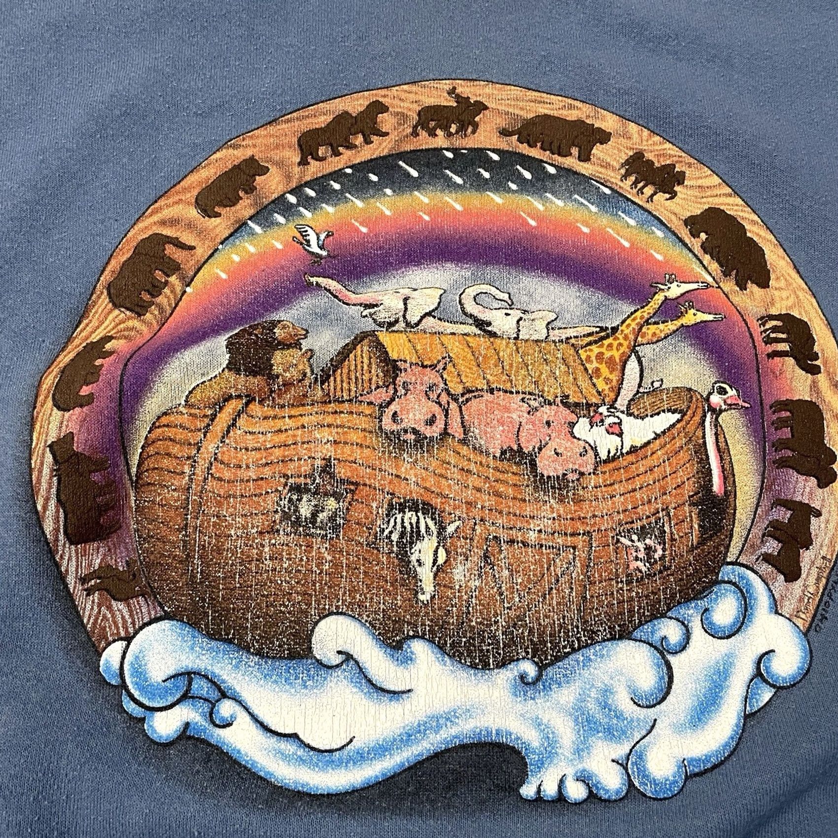Noah VINTAGE My Town Sweatshirt Shirt Adults Large Blue Graphic Print 90s Y2K USA Mens Size US L / EU 52-54 / 3 - 6 Thumbnail
