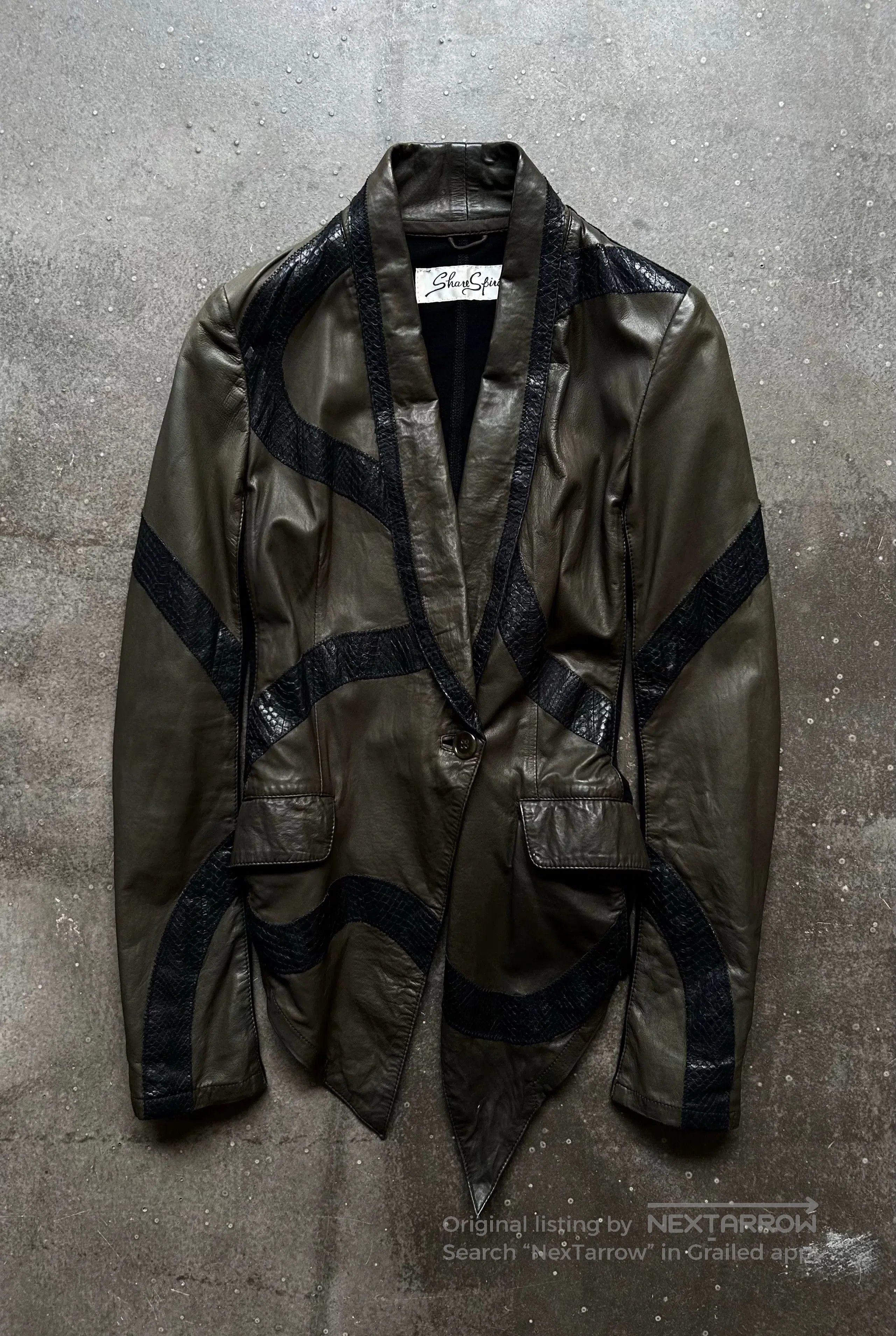 Share Spirit Homme Share spirit navy gasmask leather jacket | Grailed