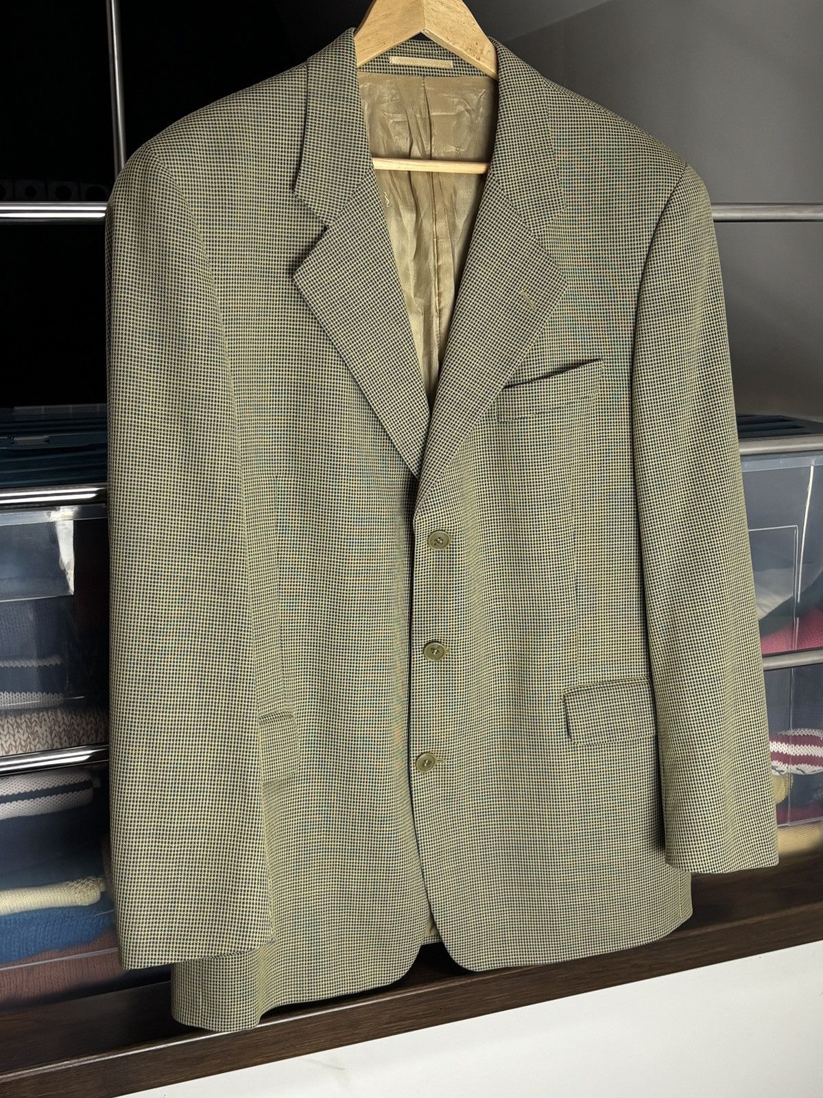 Yves Saint Laurent Vintage Yves Saint Laurent Micro Check Wool Blazer Jacket Size 52R - 2 Thumbnail