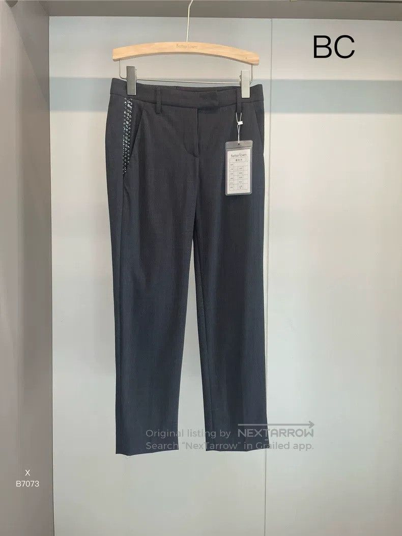 Brunello Cucinelli Brunello Cucinelli Black Gray Trousers Size 25" / US 0 / IT 36 - 1 Thumbnail