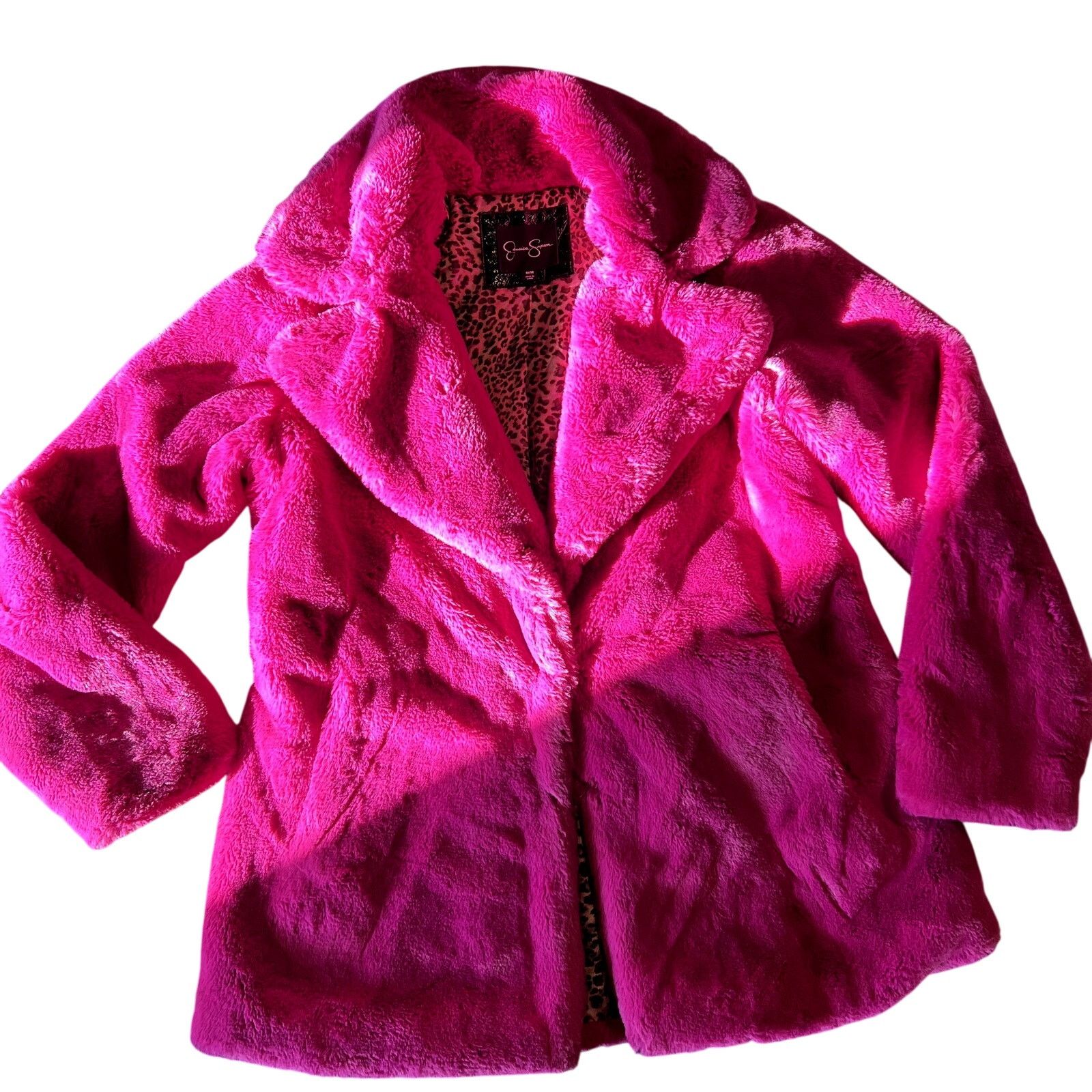 Jessica Simpson Hot Pink Furry Jacket Size M / US 6-8 / IT 42-44 - 1 Thumbnail