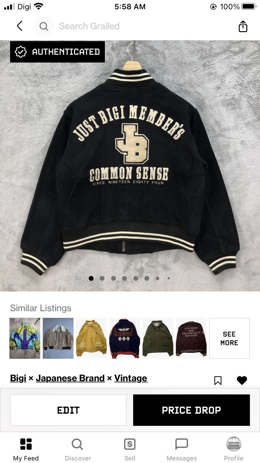 BIGI JUST BIGI Lambs Wool Varsity Jacket #4915-27 Size US M / EU 48-50 / 2 - 16 Thumbnail