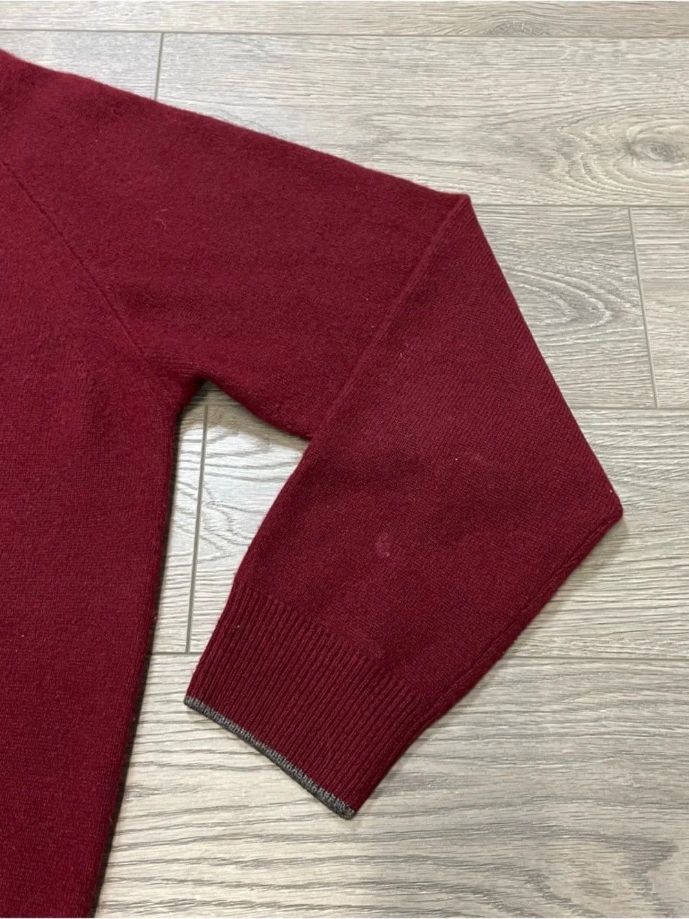 Harry Rosen Harry Rosen Cashmere Quarter Zip Pullover Sweater Burgundy Size US L / EU 52-54 / 3 - 5 Thumbnail