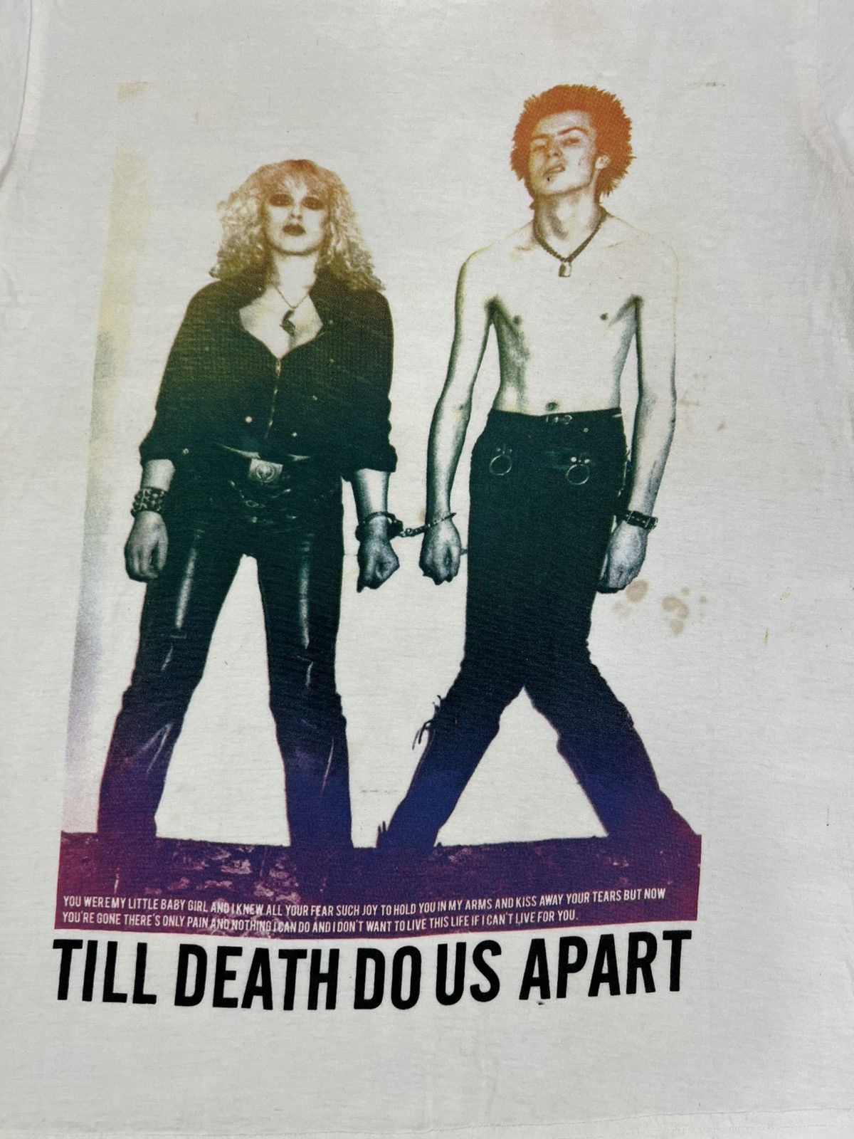 Band Tees Vintage Sid & Nancy’TILL DEATH DO US APART’ Distresseed Tee Size US S / EU 44-46 / 1 - 10 Thumbnail