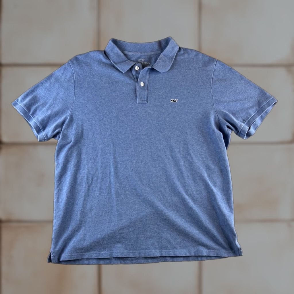 Vineyard Vines Vineyard Vines Polo Shirt Mens L Blue Logo Preppy Shirt Modern Classic Mens Polo Short Sleeve Knit White/Blue Branding (adjusted) Size US L / EU 52-54 / 3 - 1 Thumbnail