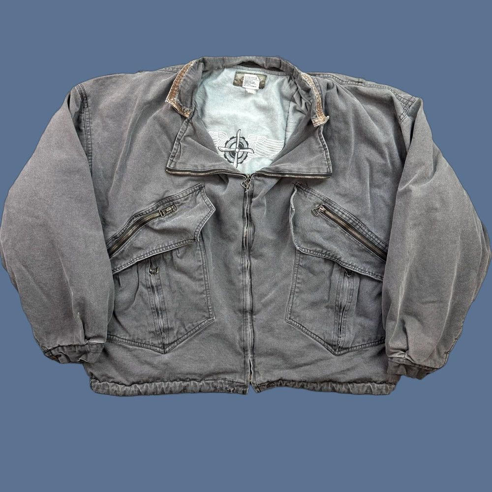 Jordache Vintage Jordache Bomber Jacket Women's XL Gray Padded Canvas Cotton Full Zip Lined Pockets Size XL / US 12-14 / IT 48-50 - 1 Thumbnail