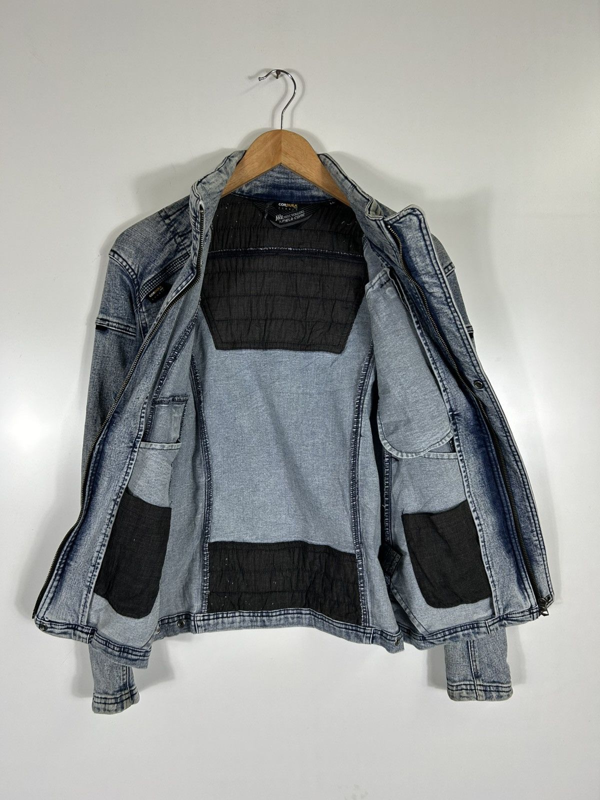 Japanese Brand 🔥Field Core Cordura Fabric Denim Distressed Rider Jacket Size US L / EU 52-54 / 3 - 11 Thumbnail
