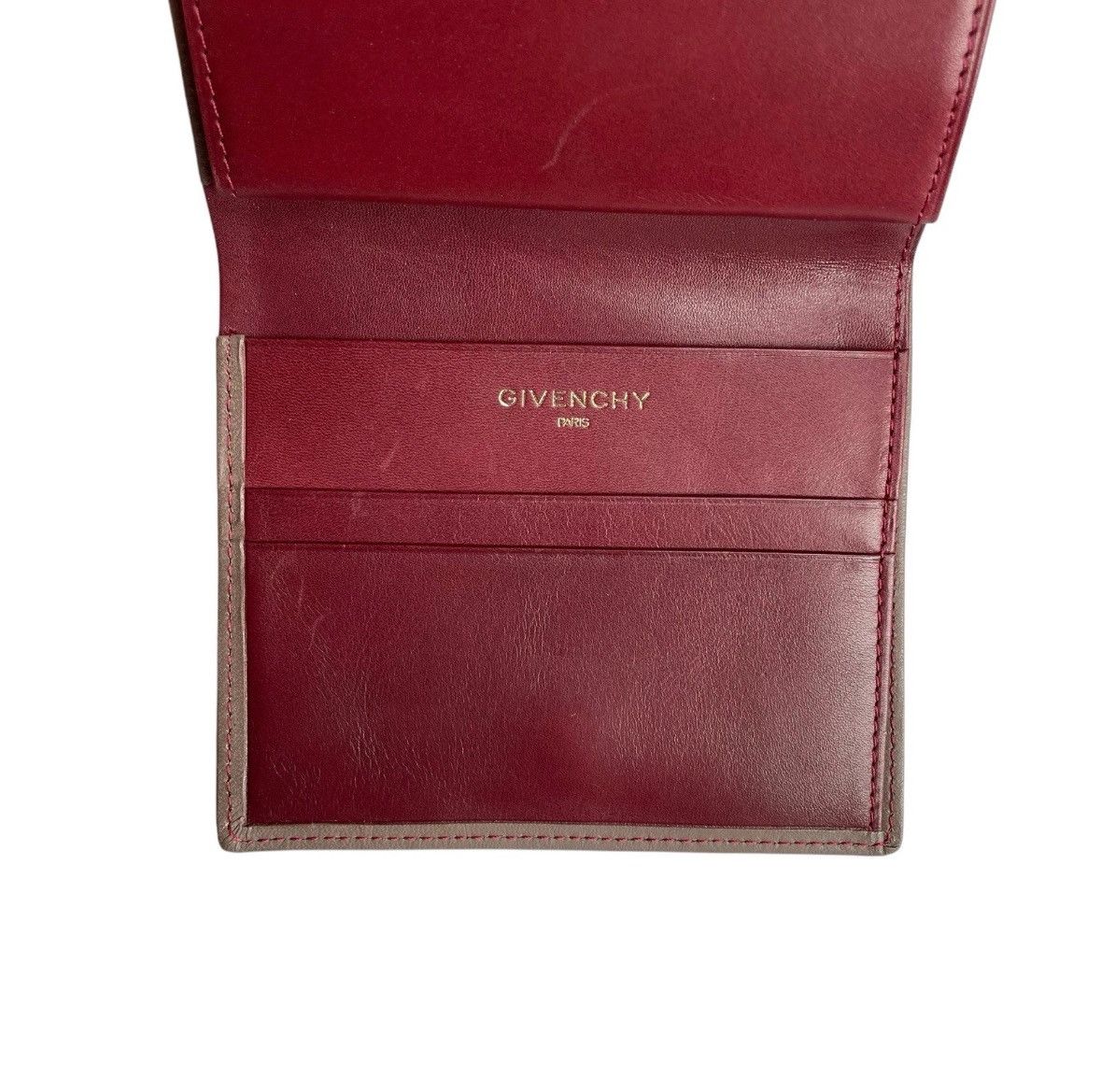 Givenchy × Vintage Givenchy Burgandy Leather GHW Bi-Fold Wallet Size ONE SIZE - 12 Thumbnail