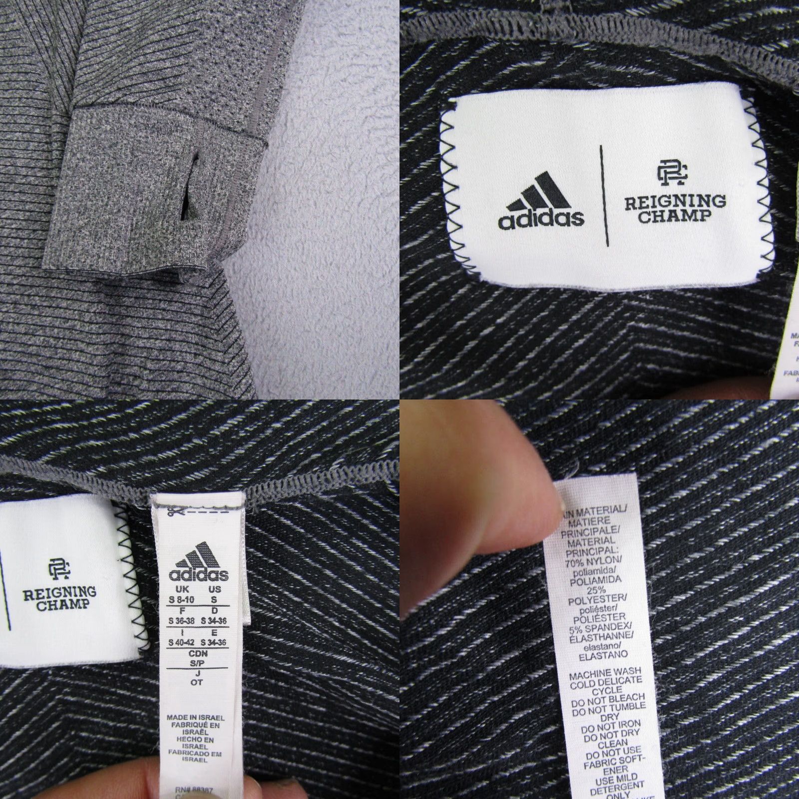 Adidas Adidas Hoodie Womens Small Gray Reigning Champ Thumbholes Full Zip Up Jacket Sweatshirt Size S / US 4 / IT 40 - 8 Thumbnail