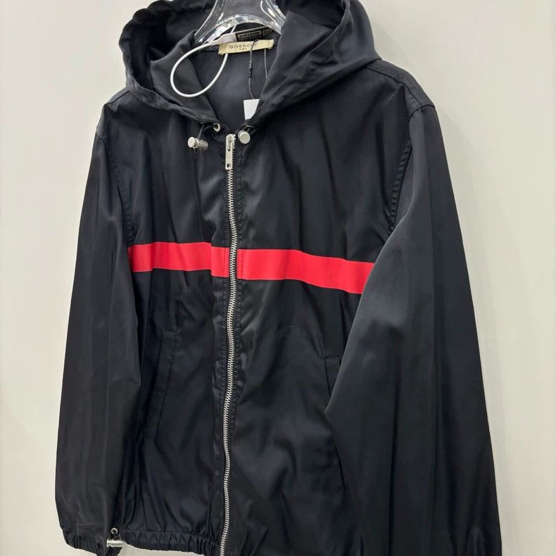 Givenchy Givenchy Red Rubber Printed Striped Letter Hooded Jacket 25 Size US L / EU 52-54 / 3 - 3 Thumbnail