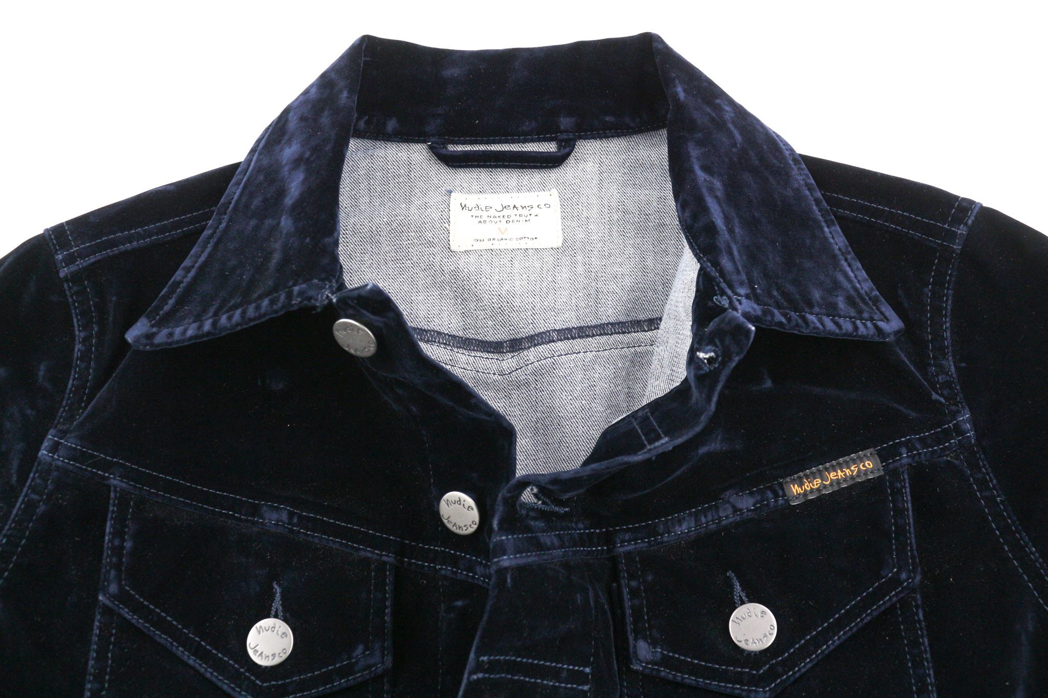 Nudie Jeans TOVE M Blue Velvet Polo Dark Long Sleeve Jacket 82422 Size US M / EU 48-50 / 2 - 4 Thumbnail