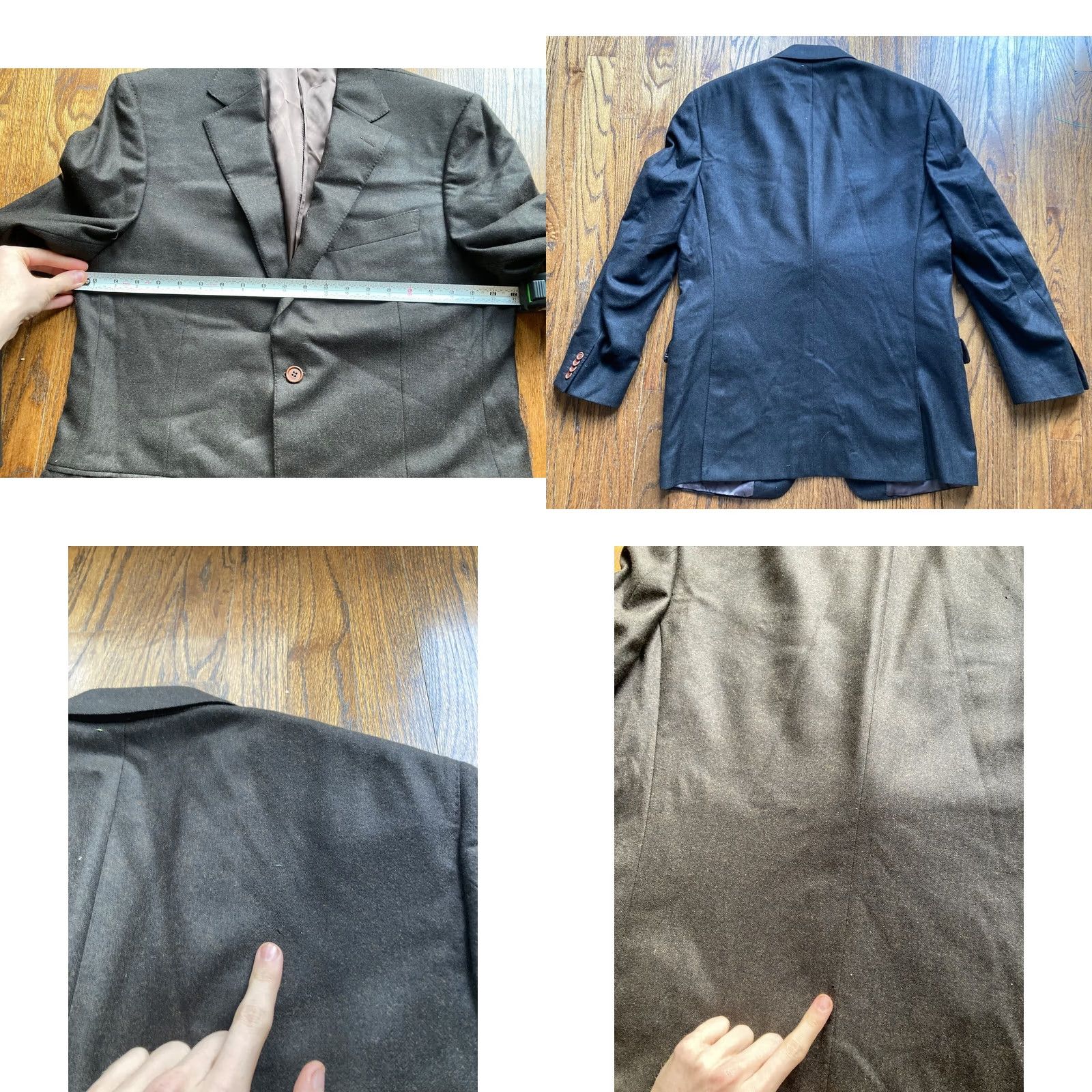 Vintage Trussini Blazer Mens 42R Brown Wool Cashmere Notch Lapel Single-Breasted 2-Button 4-Button Sleeve Italy Made in Italy Regular Size 42R - 8 Thumbnail