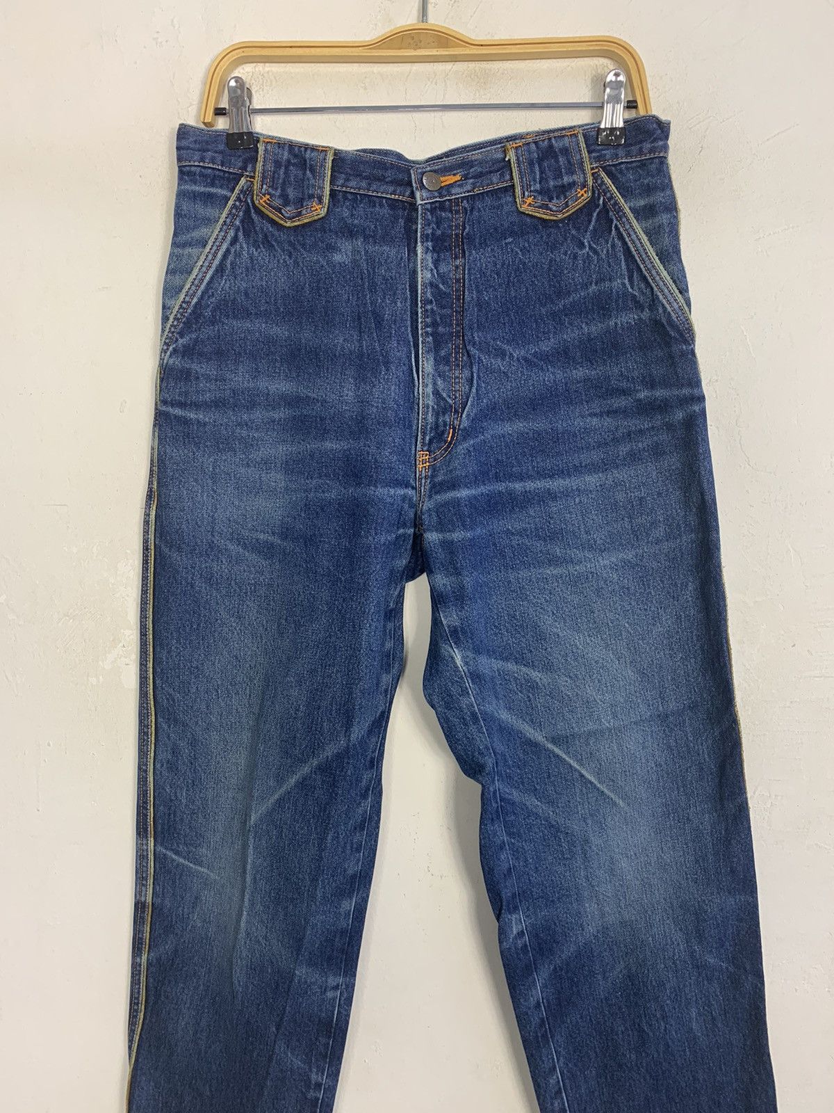 Designer 90s Santa Fe Indigo Denim Jeans Embroidery Logo Back Pocket Size US 32 / EU 48 - 3 Thumbnail
