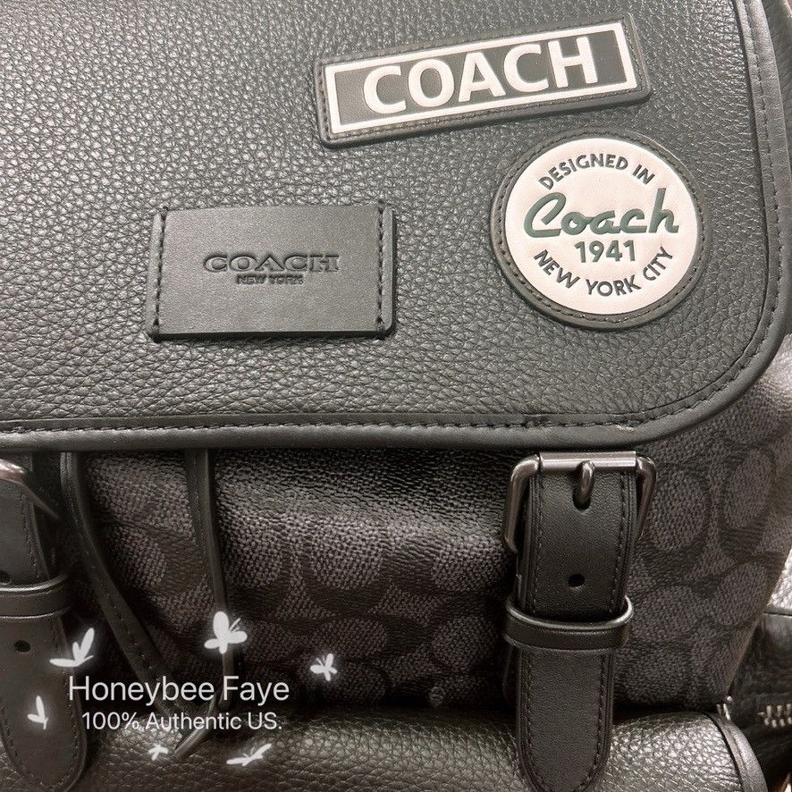 Coach Sprint Backpack In Signature Canvas With Patches CY818 Size ONE SIZE - 4 Thumbnail